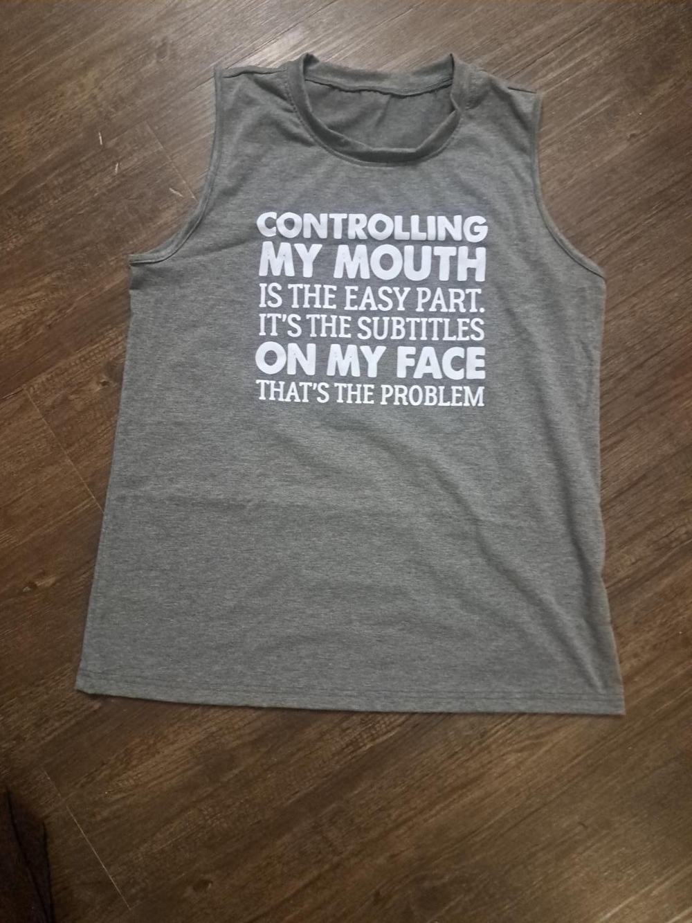 Brand New Unisex Women's Men's Grey Graphic Tank Top New Size XL 14/16